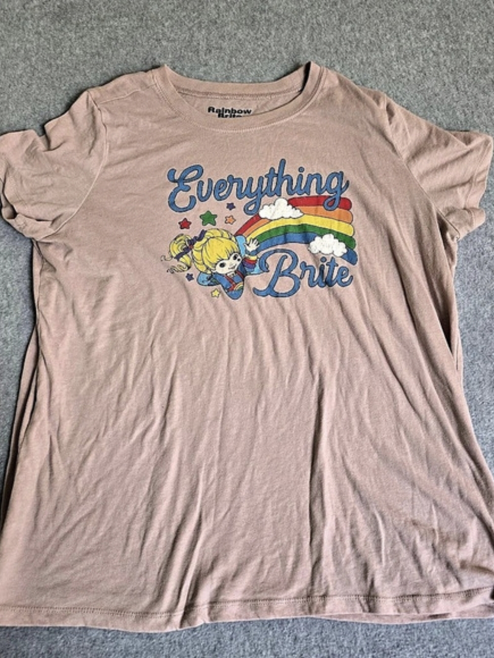 Rainbow Brite Everything Brite Graphic T Shirt XXL Pink Retro Hallmark